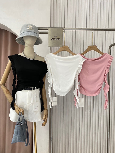 Women Off-Shoulder Ruffle Fall Tops